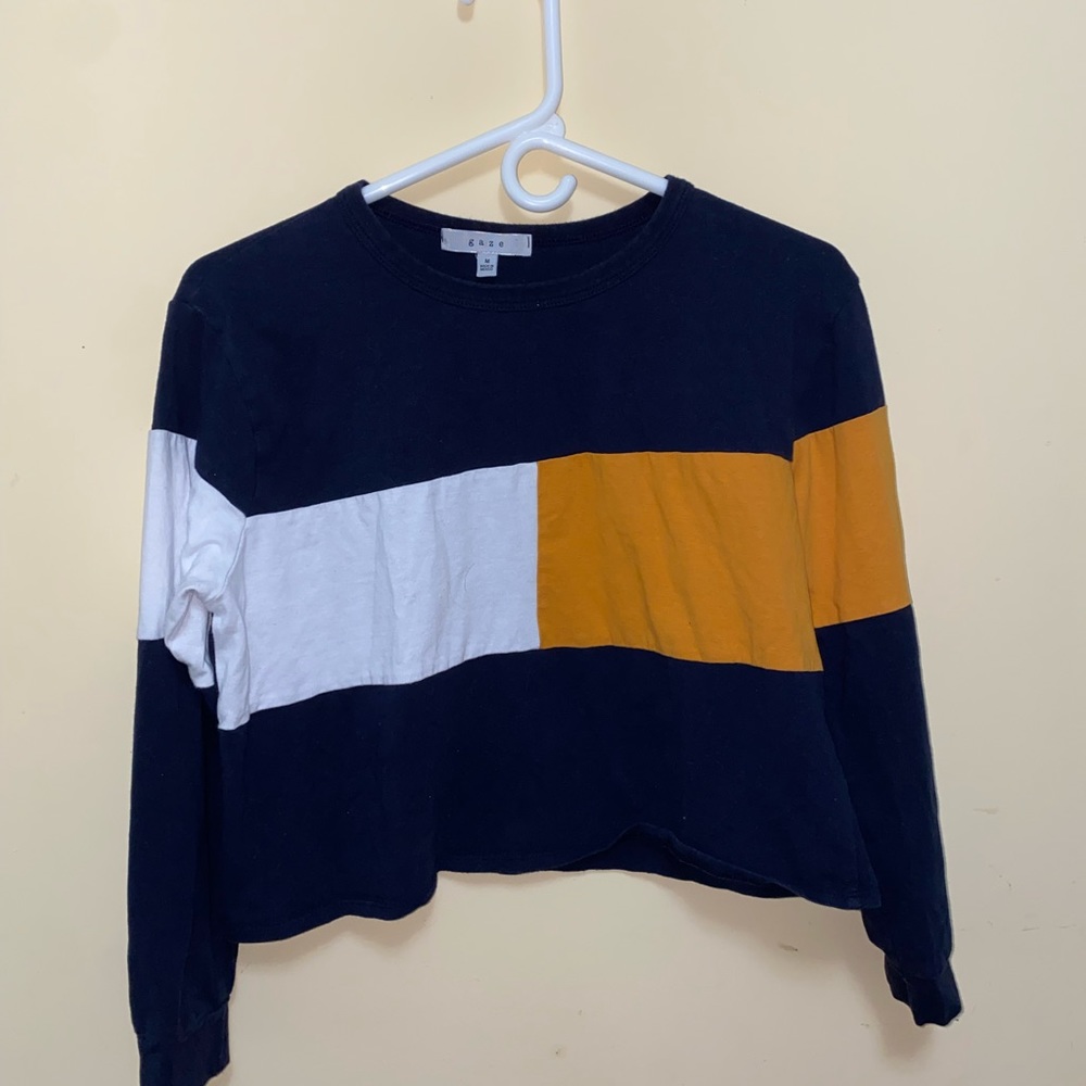 Gaze long sleeve cropped blouse